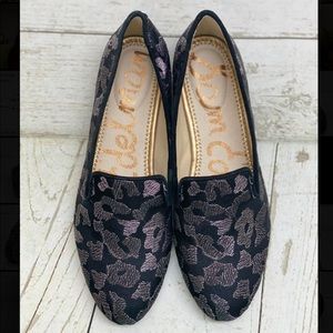 Sam Edelman Jordy Loafer Black Metallic Leopard